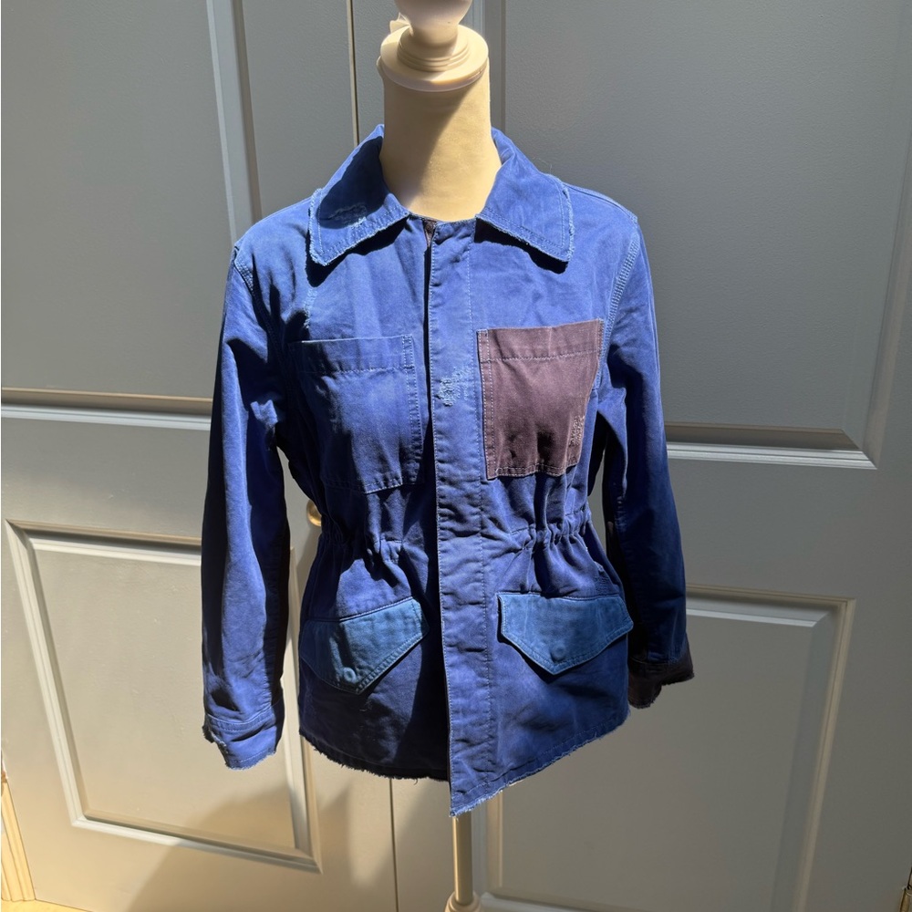 Zadig & Voltaire Royal Blue Distressed Utility Jacket (Sz XS)